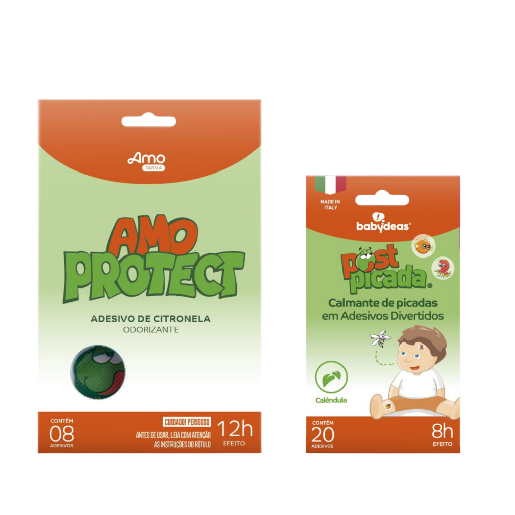 Kit Proteção e Cuidado Mosquitos 08 Adesivos Natural Citronela e Post Picada alívio da Dor e Coceira Babydeas