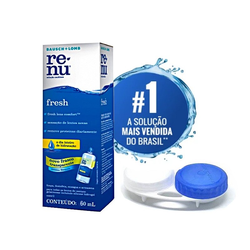 renu fresh 60 ml limpeza lentes de contato bausch & lomb