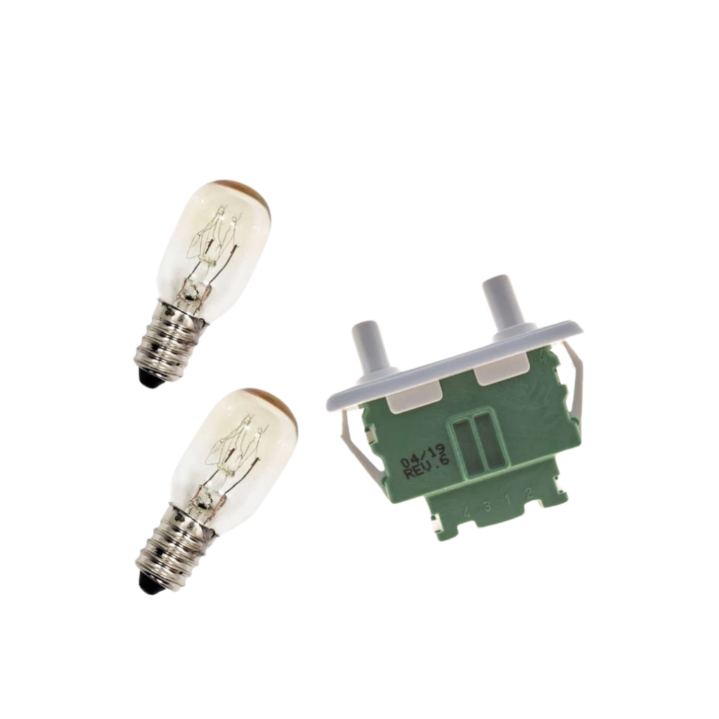 Interruptor  +  2 lampadas  geladeira Electrolux Duplex Dff44 DF46 DF48 DF48 ETC..