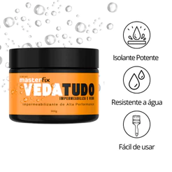 Impermeabilizante Veda Tudo Masterfix Agente De Revestimento Transparente 300g Alta Performance