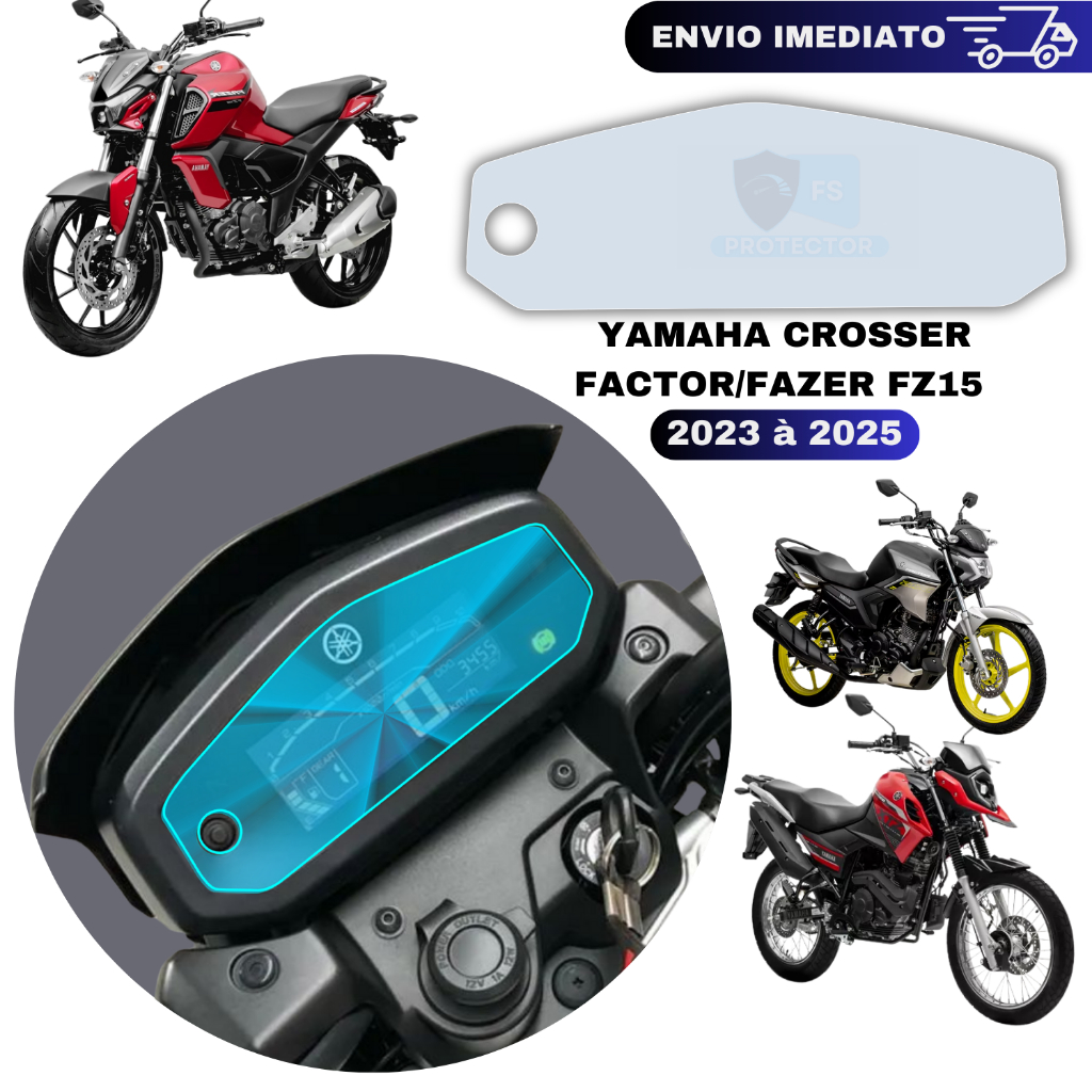 Pelicula de Proteção Painel Fz15 Fazer 150 e Crosser 2022 23 24 25 Factor 2025 Protetor Velocimetro