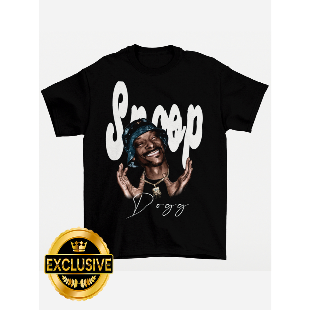 Camiseta Snoop Dogg Rap Hip Hop Trap Internacional Streetwear Camisa Preta Unissex Masculina Feminina Algodão DTF