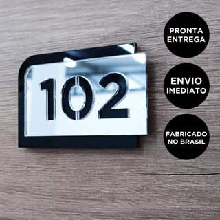Placa de Número para Porta - Apartamentos, Escritórios e Lojas em Acrílico em Oferta na Shopee