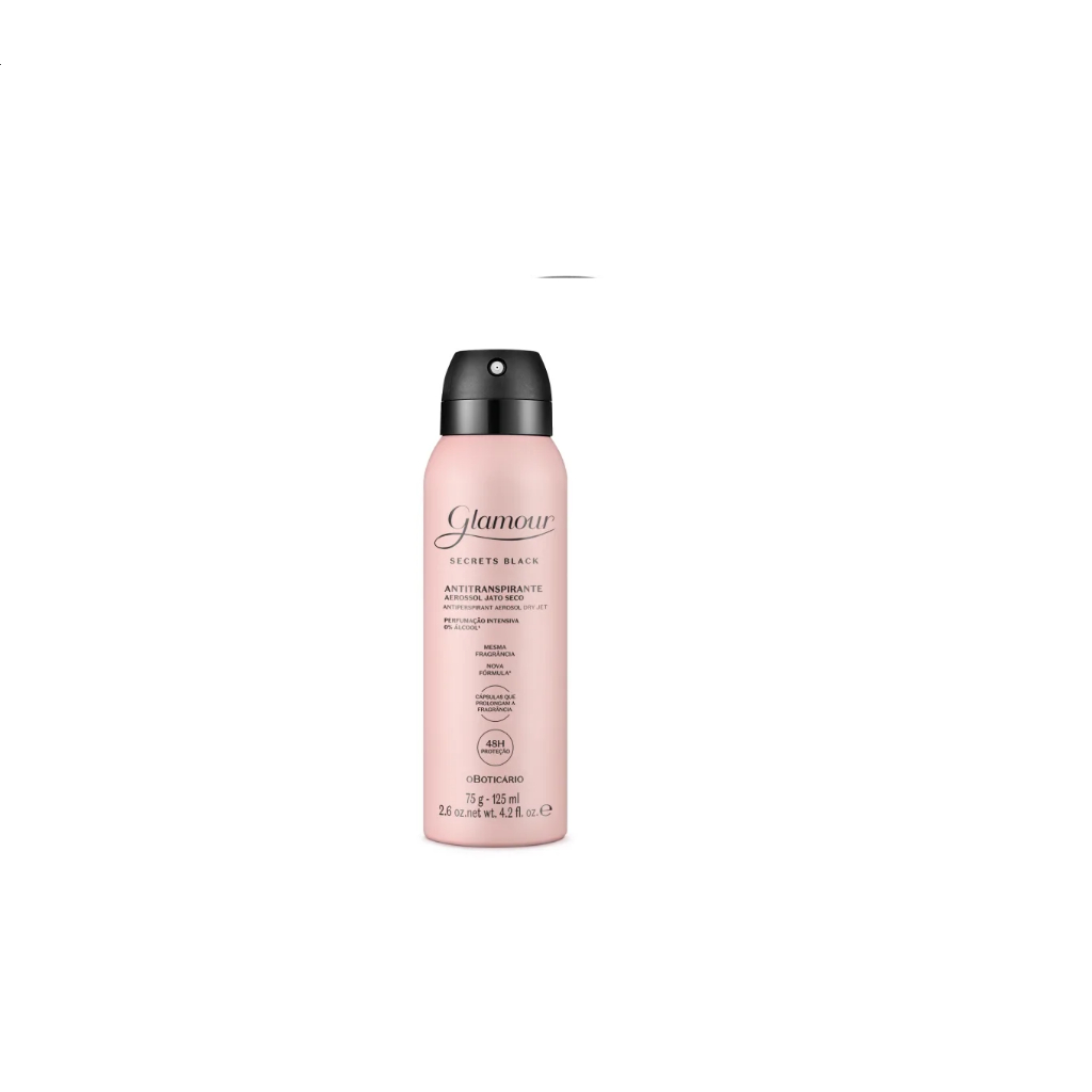 Desodorante Antitranspirante Aerossol Glamour Secrets Black 125ml
