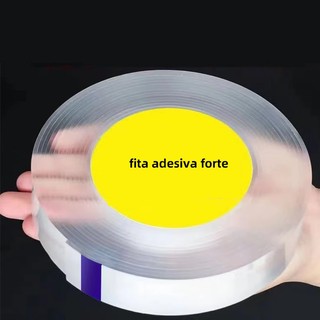 Fita Adesiva Transparente Nano Auto-Dupla Face Reutilizável para Gadget, Banheiro e Cozin…
