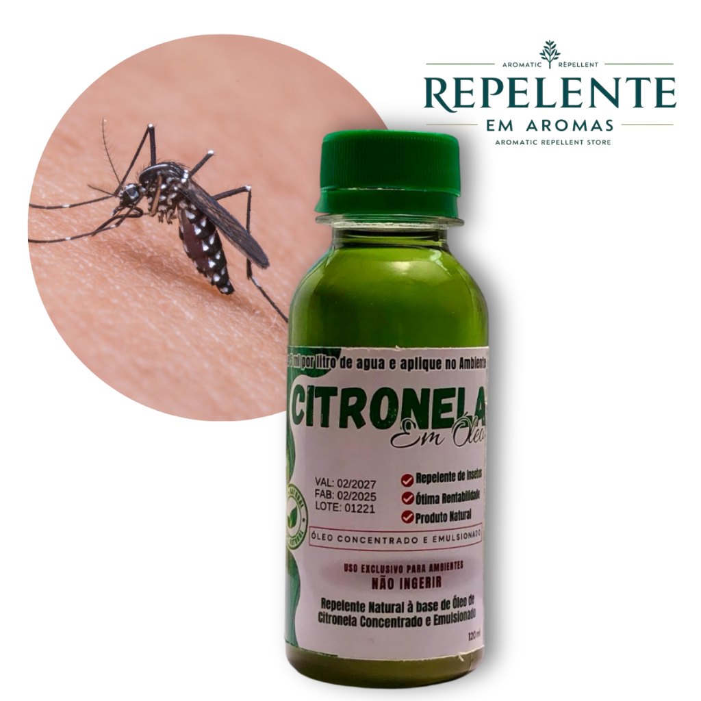citronela -  Óleo de Citronela Concentrado - 1 unid. 120ml rende 24 litros de repelente de Ambiente em Oferta na Shopee