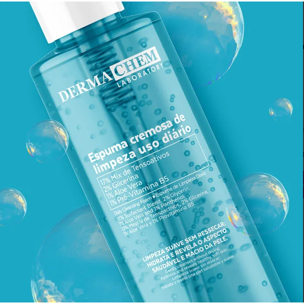 🫧 Derma Chem Espuma Cremosa De Limpeza 250Ml Para Todos Os Tipos de Pele ✨