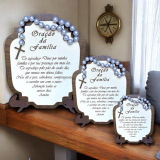 Enfeite Decoração Oração Da Família Para Proteção (Mesa,Casa,Escritório,Sala) P/M/G Promoção em Oferta na Shopee
