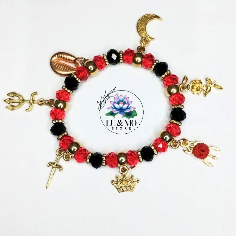 Pulseira de Maria Padilha Cristal 8mm Com Pingente Proteção Orixá Umbanda e Candomblé em Oferta na Shopee