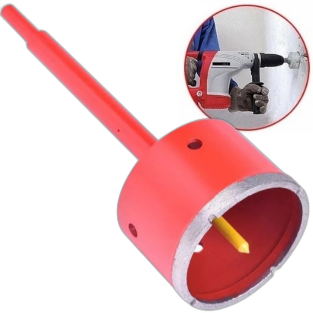 Serra Copo Diamantada Ø 60mm com Haste e Pino Guia Porcelanato Parede Concreto Cerâmica Alvenaria em Oferta na Shopee