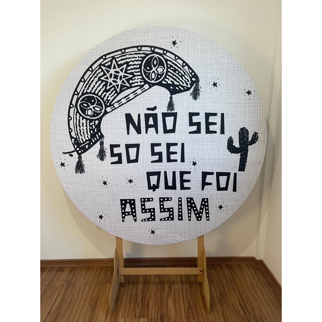 Capa para painel Redondo 1,50mt Malha Sublimado Nordeste Sertão Chapéu Cangaceiro cordel xilogravura