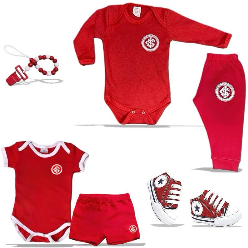 Conjunto 6 Pçs Body Bebê Inverno Quentinho Inter Mesversário em Oferta na Shopee
