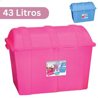 Caixa Organizadora de Brinquedos Baú Infantil Rosa Azul 43 Litros Menino Menina 52cm x 31cm x 37cm em Oferta na Shopee