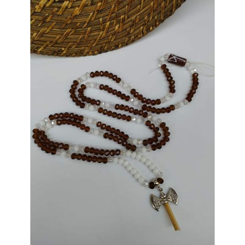 Guia de Proteção de Xangô Fio de contas Colar proteção Xangô em cristal 8mm Umbanda Candomblé