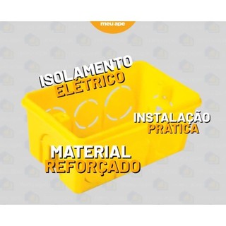 Caixa de Luz 4x2 Reforçada P/ Tomada Interruptor Embutir Amarelo