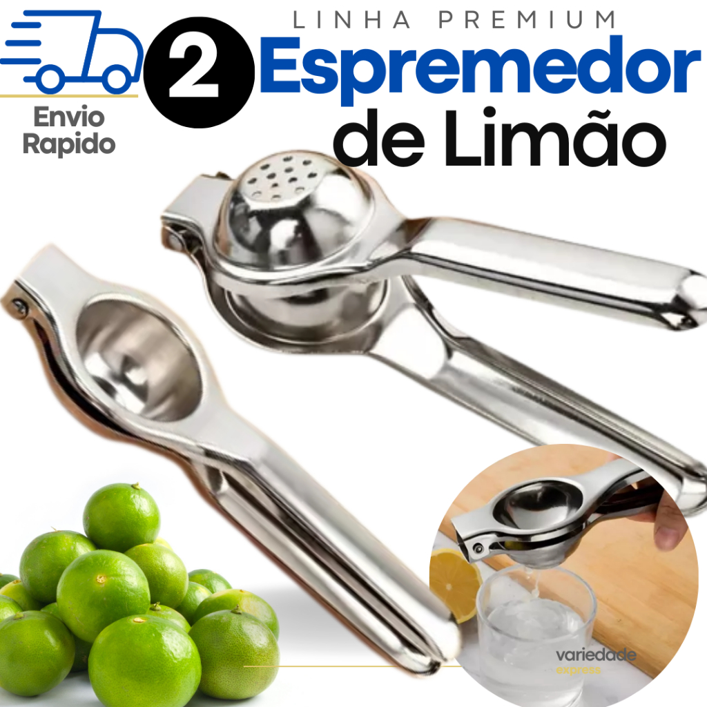 Espremedor de Limão Gourmet Inox Extração Fácil e Eficiente 2 Espremedor
