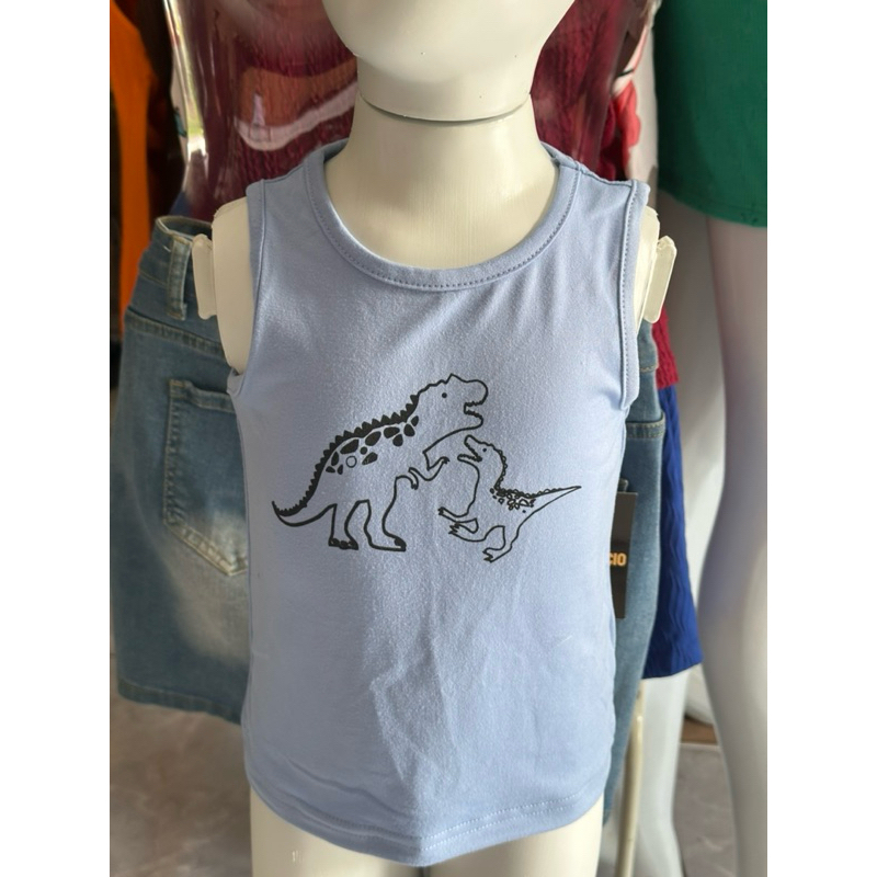 Camiseta regata infantil masculino estampa dinossauros