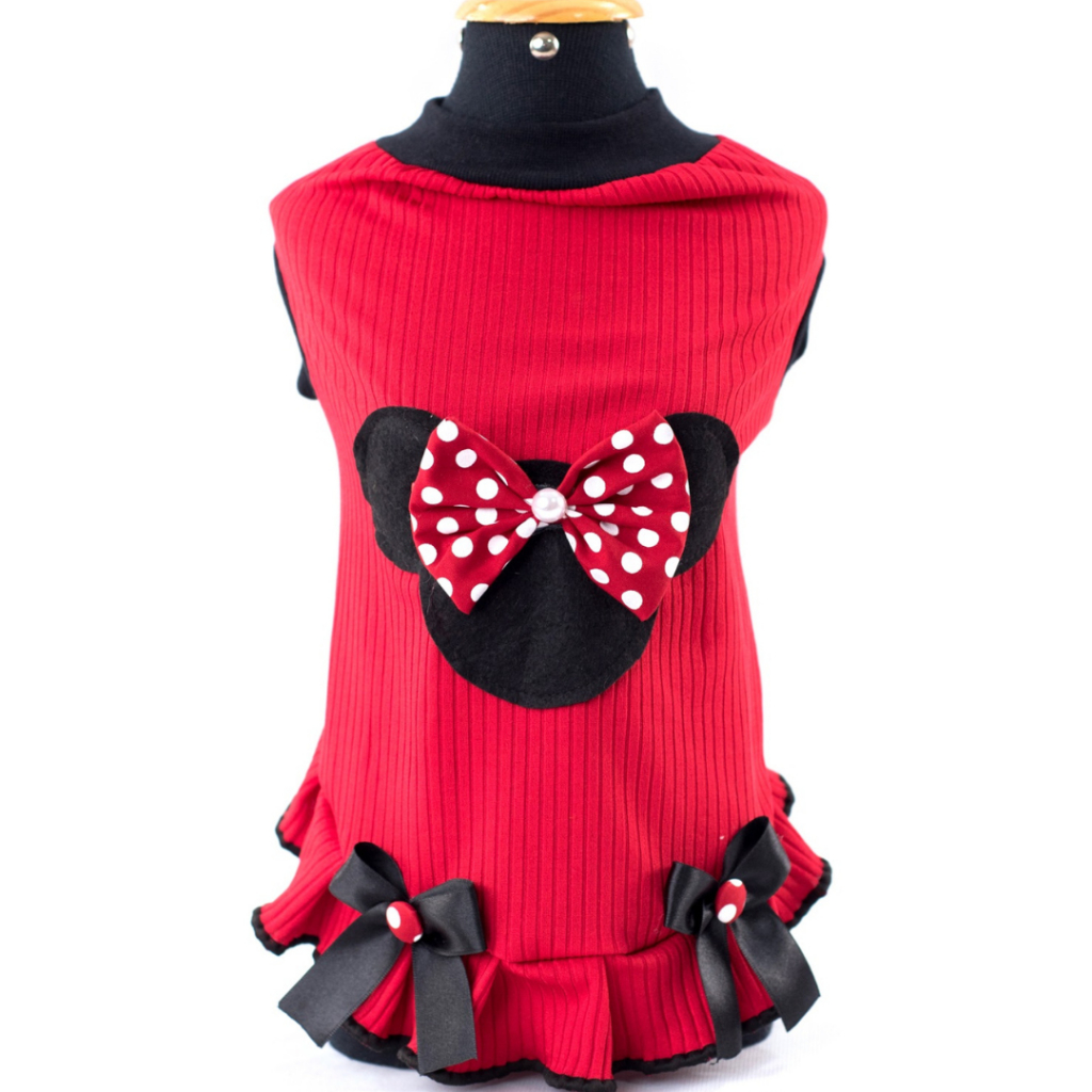 VESTIDO DE MALHA MINNIE PARA CÃES BETA MODA PET