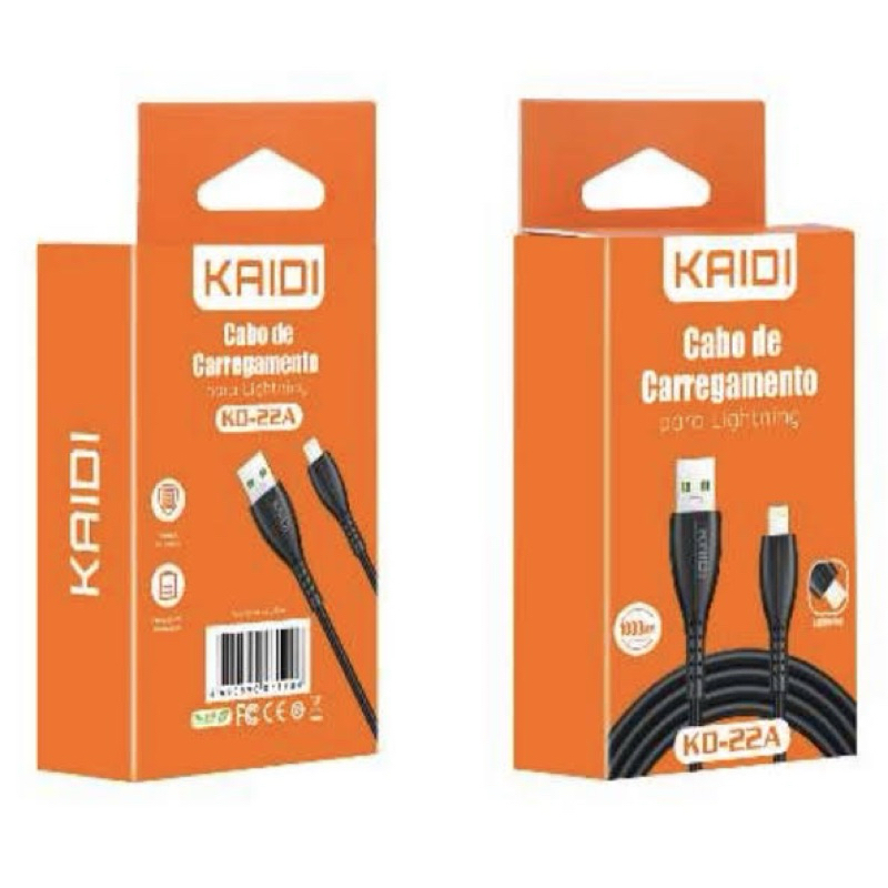 Cabo de carrega Rapido Kaidi para Type-c 1m COD: KD-22C