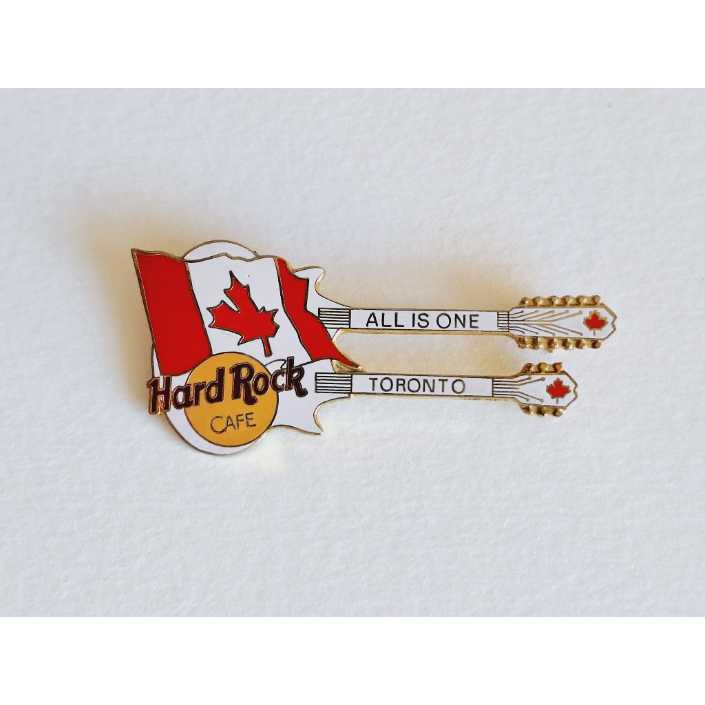 Pin / Broche - Hard Rock Cafe - Toronto - Unification Logo White Double Neck Flag Guitar