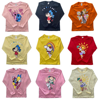 Kit 5 Camisetas Infantil Feminina Manga Comprida Com Estampa Desenhos Menina Frio Inverno Meia Estação 2 à 8 Anos em Oferta na Shopee