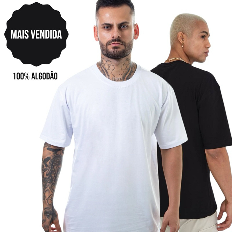 Camiseta Masculina Oversized Básica Algodão Premium Blusa Streetwear