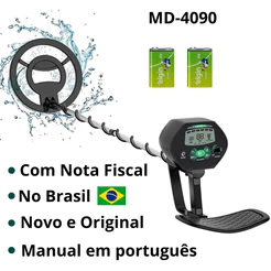 Detector de Metais MD-4090, Novo, Original, Com Nota Fiscal e Garantia, Ouro, Prata, Cobre