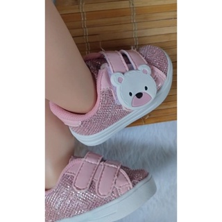 Tênis rosa ursinha bebê menina número 16 ao 22 com sola sapatinho bebe sapato sapatinho sapatinhos nenê em Oferta na Shopee