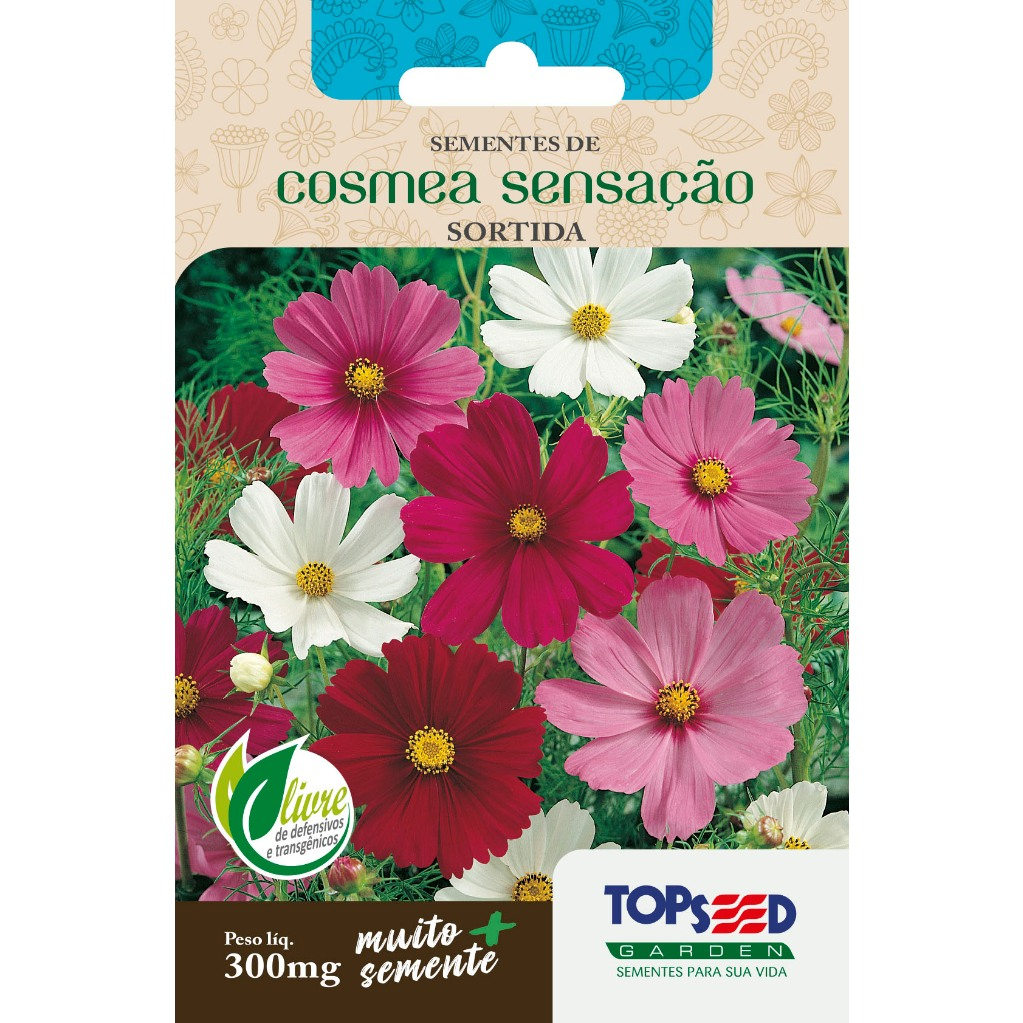 Semente de Cosmea Sensação Sortida - Topseed Flores em Oferta na Shopee