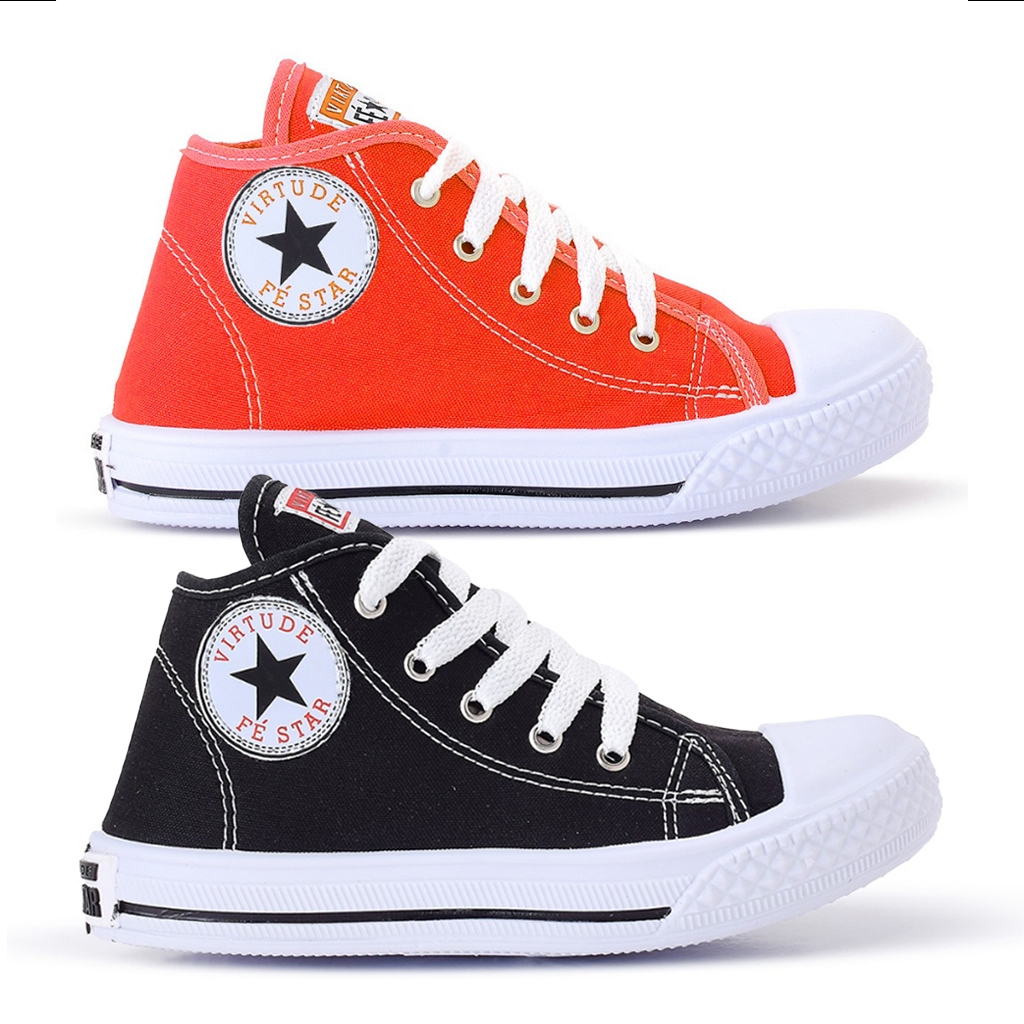 Kit 2 Pares Tênis Star Casual Botinha Infantil Menino e Menina Confortável Promoção Envio Imediato Ótima Qualidade em Oferta na Shopee