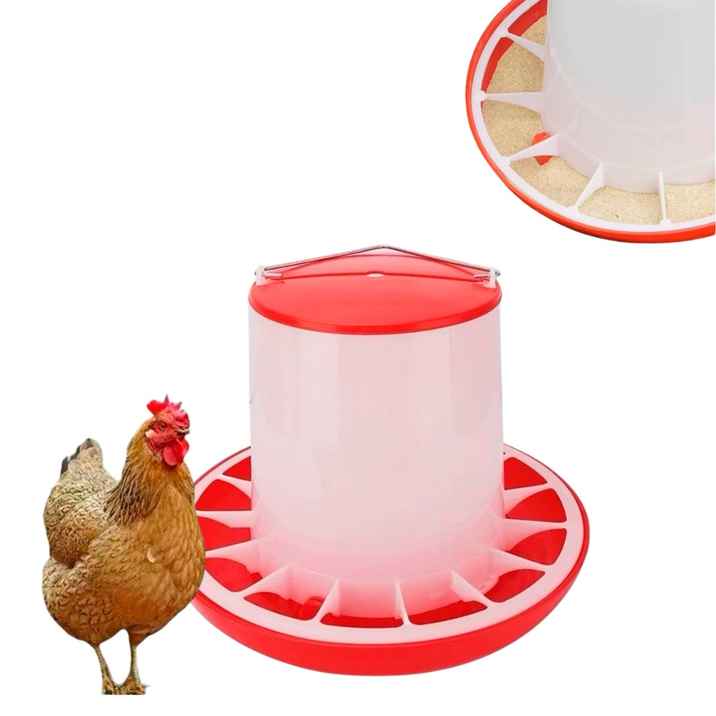 Kit 1 ou 2 unidades Comedouros Aves Galinheiro Granja Criação Frango 8kg