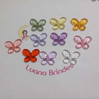 Borboleta Facetada Acrilico Passante 2,4cm  Pacote com 25 Unidades em Oferta na Shopee