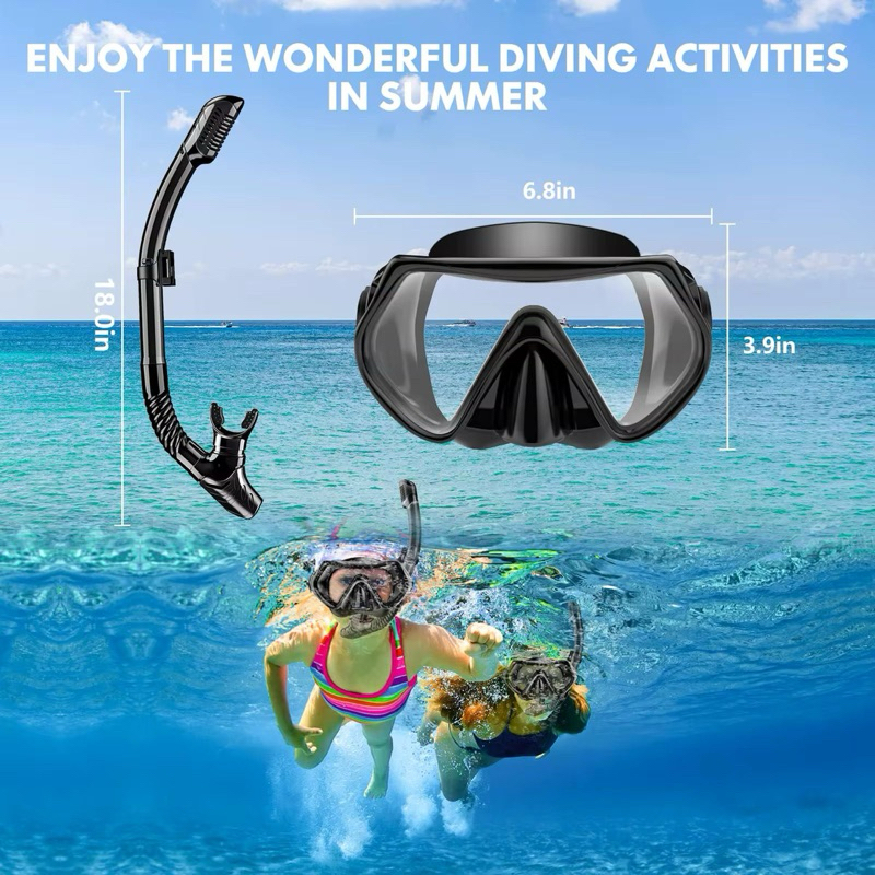 Máscara Mergulho Snorkel Kit Óculos Respirador Conjunto Adulto Juvenil Praia Piscina Ajustável