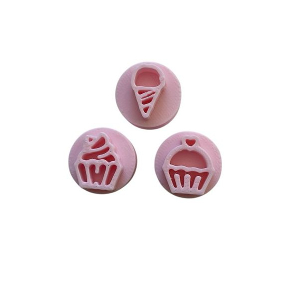 Carimbos para Brigadeiro Doces Cupcake Sorvete Kit com 3 Marcadores de Brigadeiro e Massas Docinhos Sweet