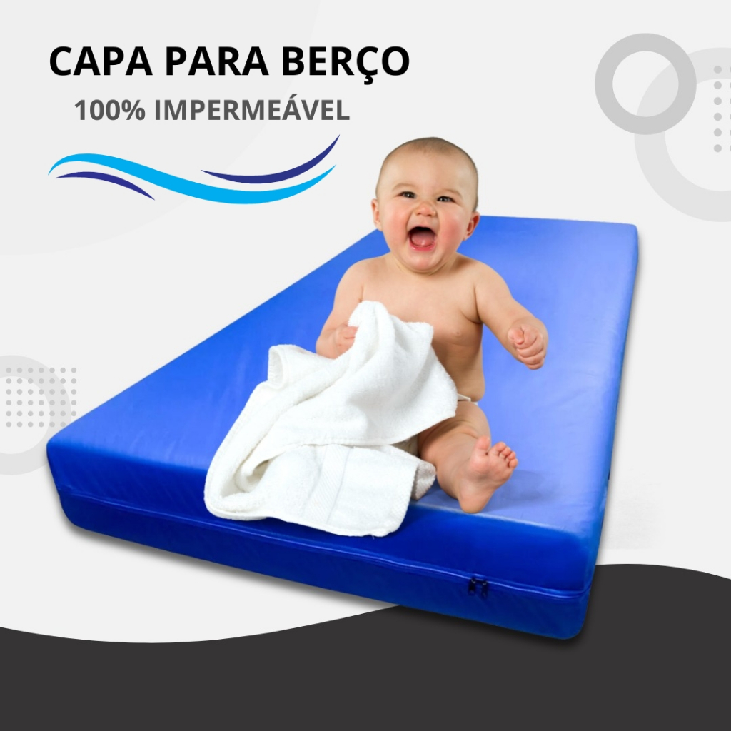 Capa Colchão Impermeável Protetora Berço Anti Xixi Com Ziper em Oferta na Shopee