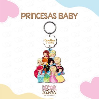 Princesas Baby Cute Todas Juntas - Chaveiro Personalizado MDF brilhoso Lembrancinha infantil em Oferta na Shopee
