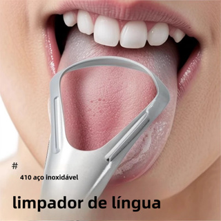 Limpador Raspador De Língua Em Aço Inox Para Higiene Bucal Promoção em Oferta na Shopee