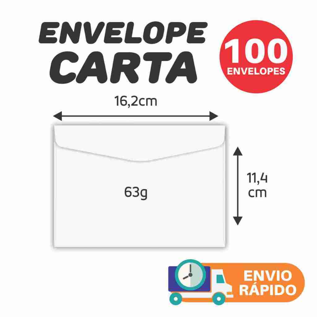 Envelope Tipo Carta Convite 114x162mm Branco 100 unidades em Oferta na Shopee