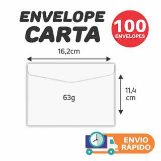 Envelope Tipo Carta Convite 114x162mm Branco 100 unidades em Oferta na Shopee