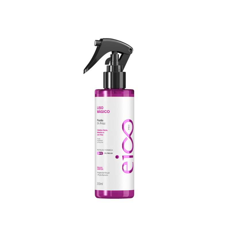 Eico Pro Spray Fluido Revitalizante Leave-In 0% Frizz Liso Mágico Proteção Térmica Filtro Uv 200Ml
