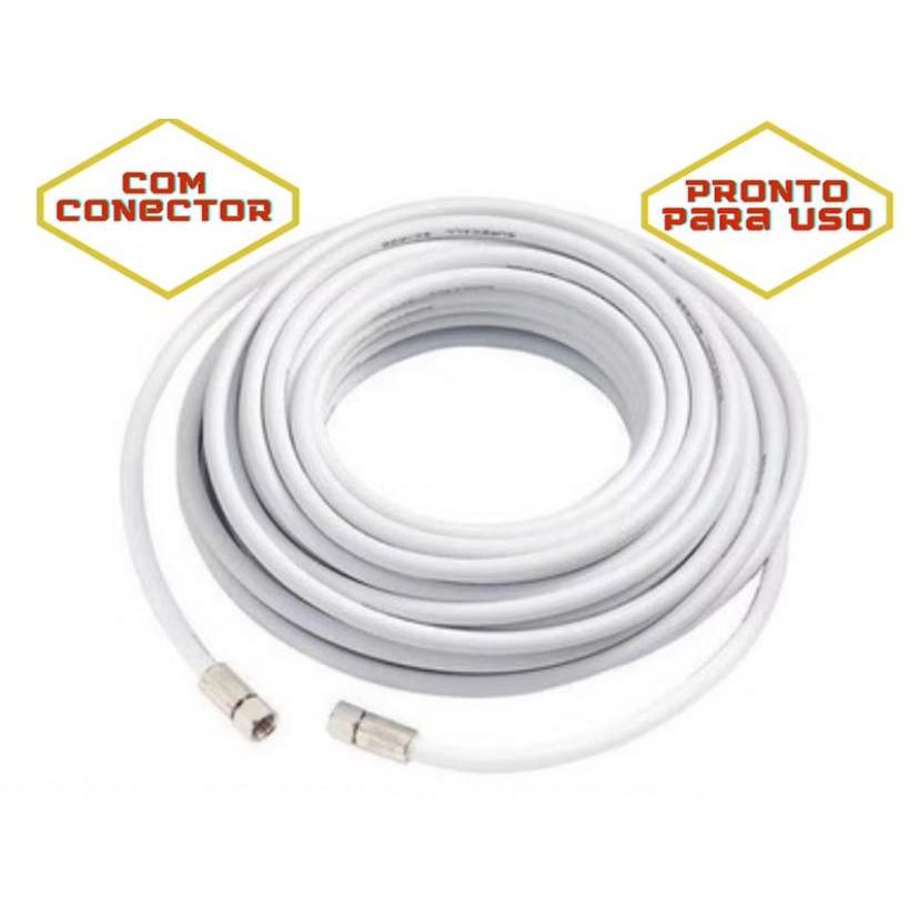Cabo de Antena Tv coaxial Rg6 parabólica digital tv a cabo com conector e brindes