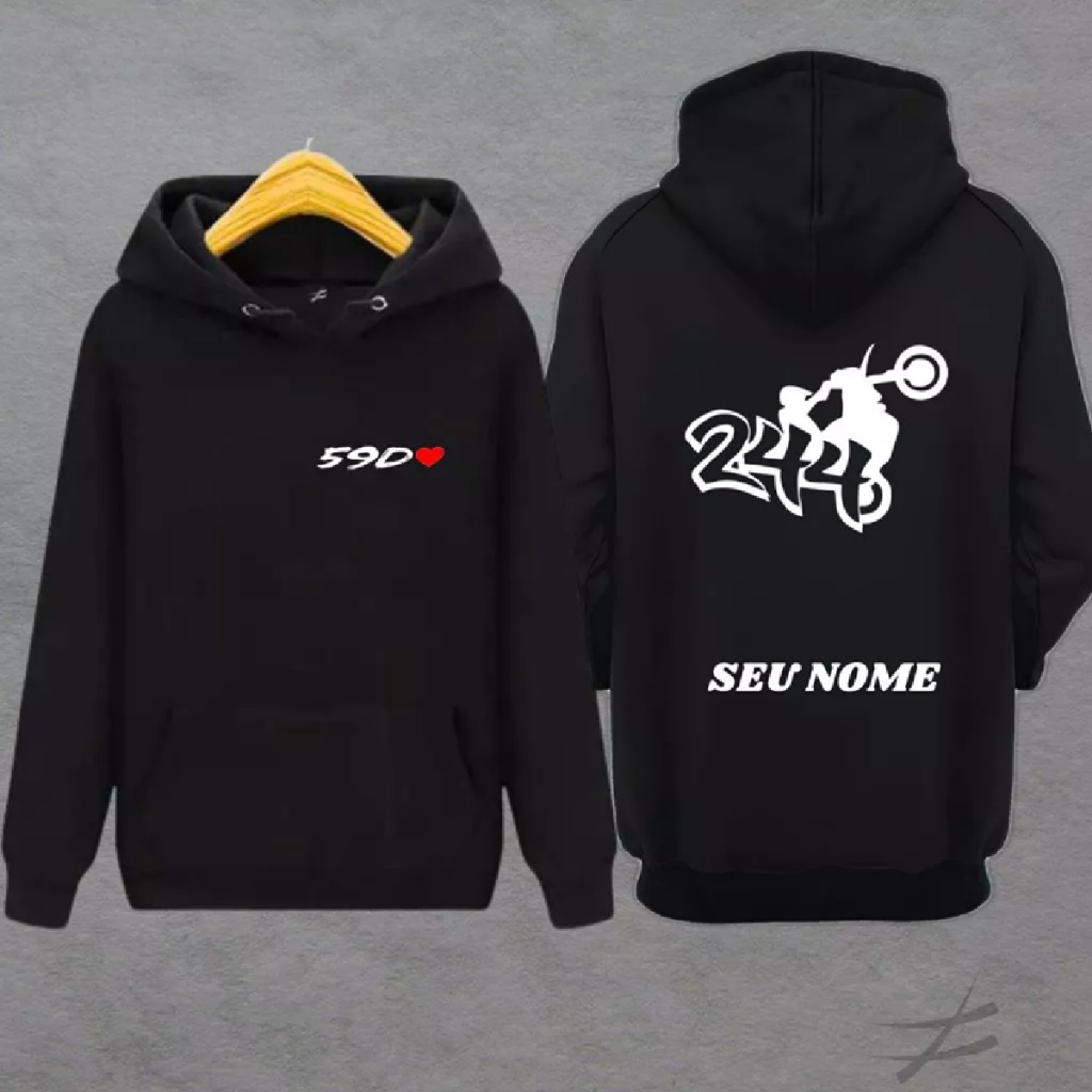 Blusa Moletom 59D Personalizado Seu Nome 244 Grau de Rua Corte Casaco Moto Moleton Preto Bike Osascorte