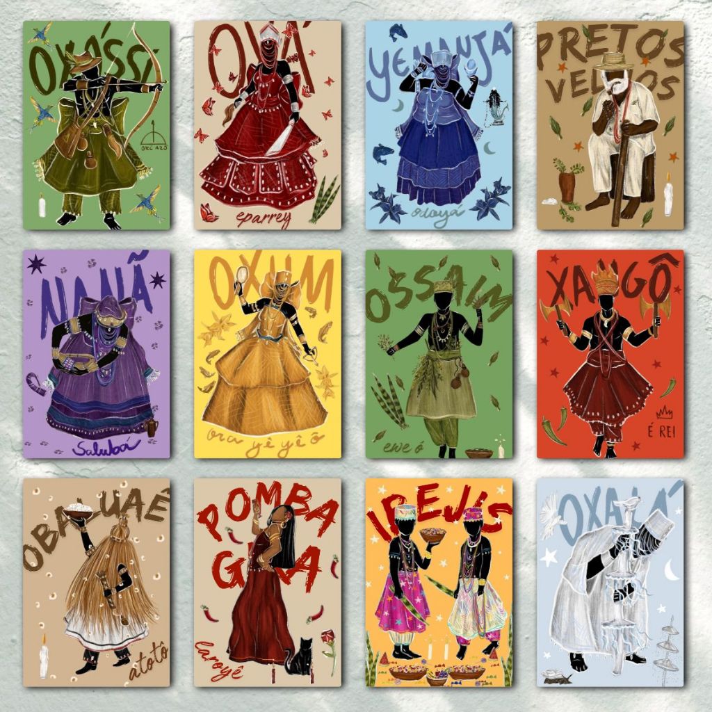 Kit 14 Orixás Quadros Decorativos Giz - Oxum, Oxóssi, Iemanjá, Oxalá e Xangô ... Umbanda Candomble
