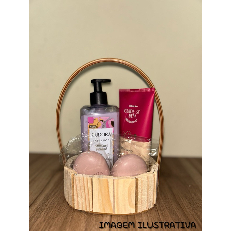 Kit 6 Cestas Fraldeira Oval De Madeira Com Alça 15x5 Presente Páscoa Dia Das Mães Dia Dos Namorados