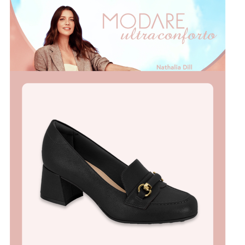 Sapato Feminino Modare Ultrconforto Salto 4,5 CM Médio Dia a Dia Para Trabalhar Confortáve...