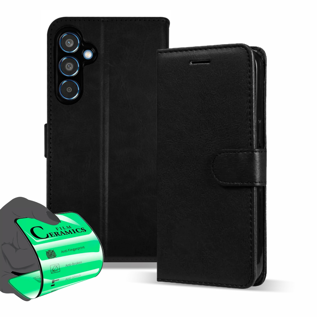 Capa Capinha Carteira Flip + Película Para Galaxy M54 em Oferta na Shopee