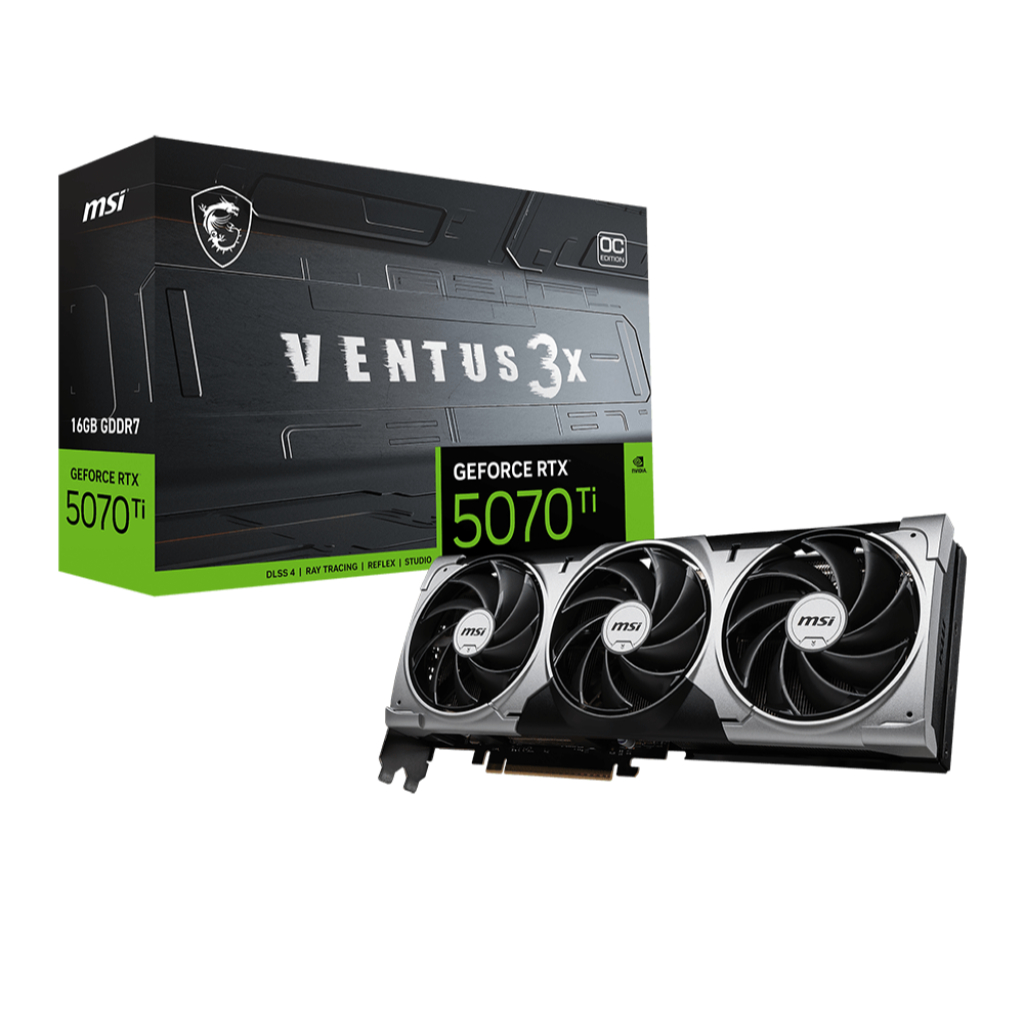 PLACA DE VIDEO RTX 5070 TI 16GB GDDR7 MSI VENTUS 3X