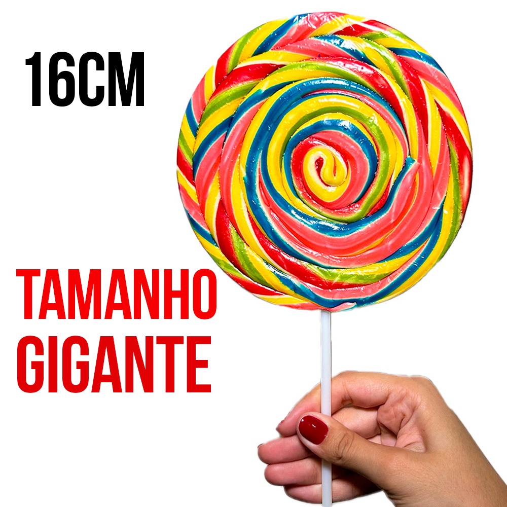 12 Pirulitos Do Chaves Gigante Colorido Psicodélico para Festa Chiquinha, Kiko 16cm 150g 12unid