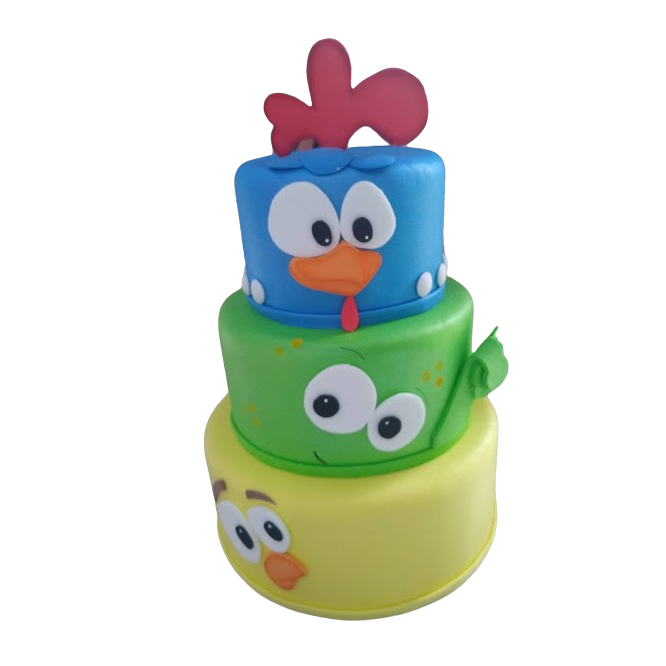 BOLO FAKE GALINHA PINTADINHA - (BOLO EVA SEM EMENDA) DECORAÇÃO FESTA INFANTIL
