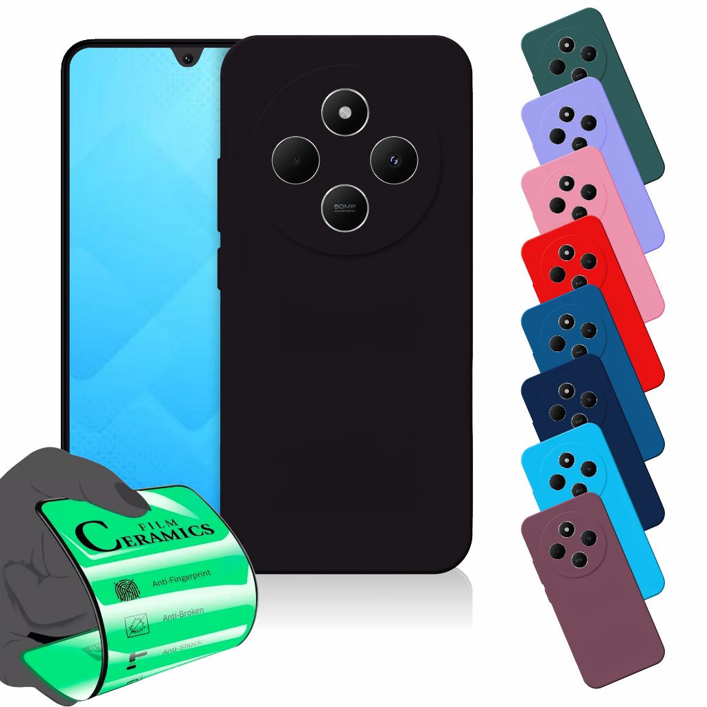 Capa Capinha Anti Shock Aveludada + Película Para Xiaomi Redmi 14C